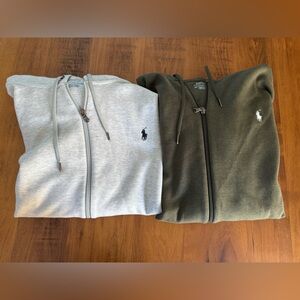 Polo by Ralph Lauren Gray and Dark Green Zip-Up Sweaters